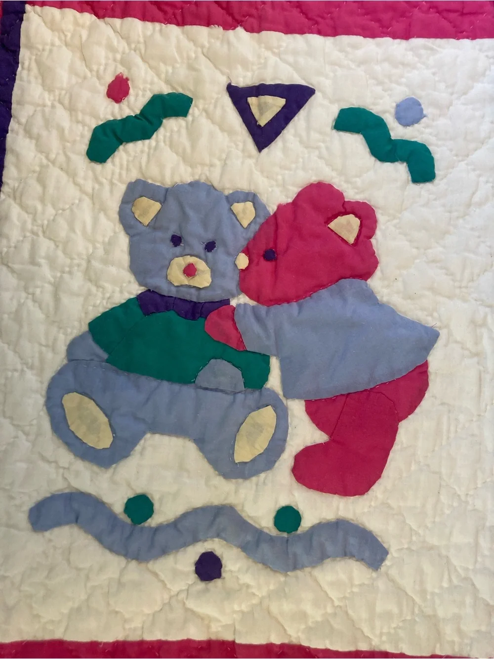 TWO HUGGY BEARS Baby Quilt